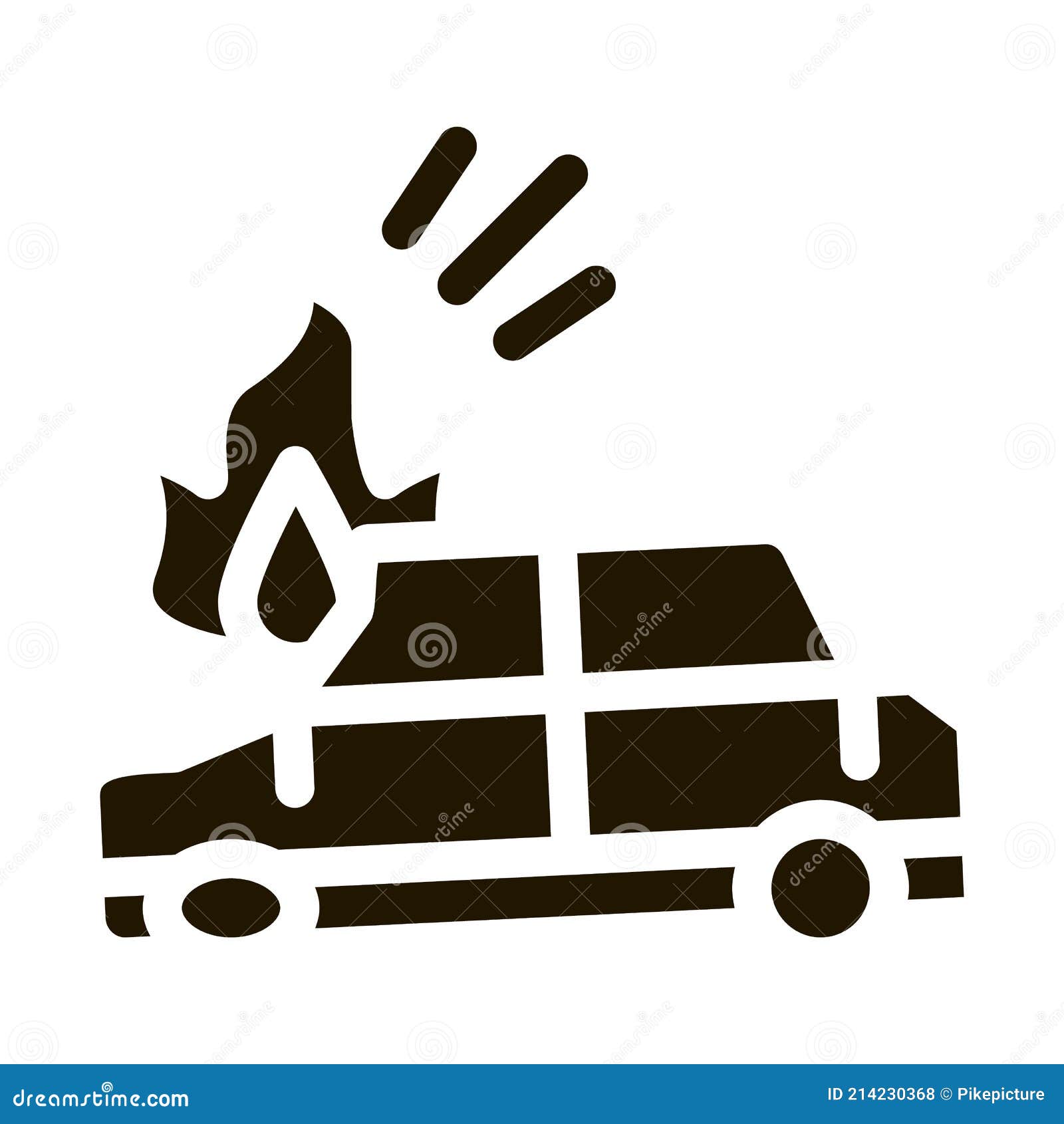 Car Ignition Icon Vector Glyph Illustration Stock Illustration