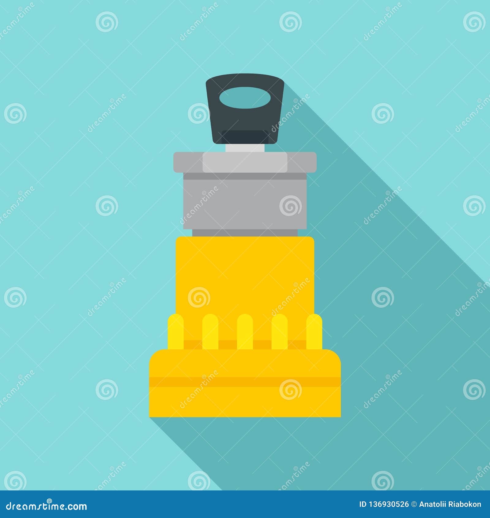 Car Ignition Lock Icon, Flat Style Stock Vector Illustration of button, interior 136930526
