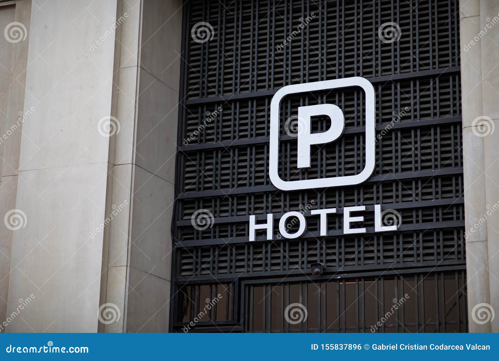 Car Illuminated Parking Sign of a Hotel Stock Photo Image of valet