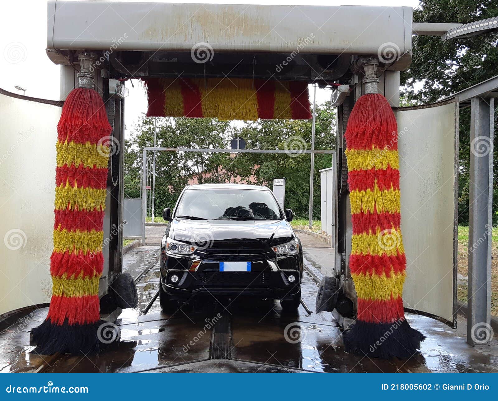 Car Inside the Automatic Car Wash in Operation Stock Photo Image of