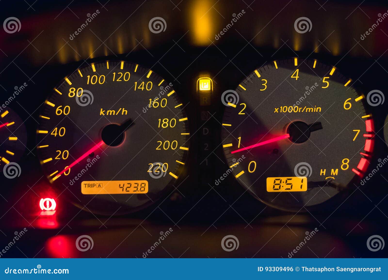 Car Instrument Panel that Mean the Car Speedometer, Stock Photo Image
