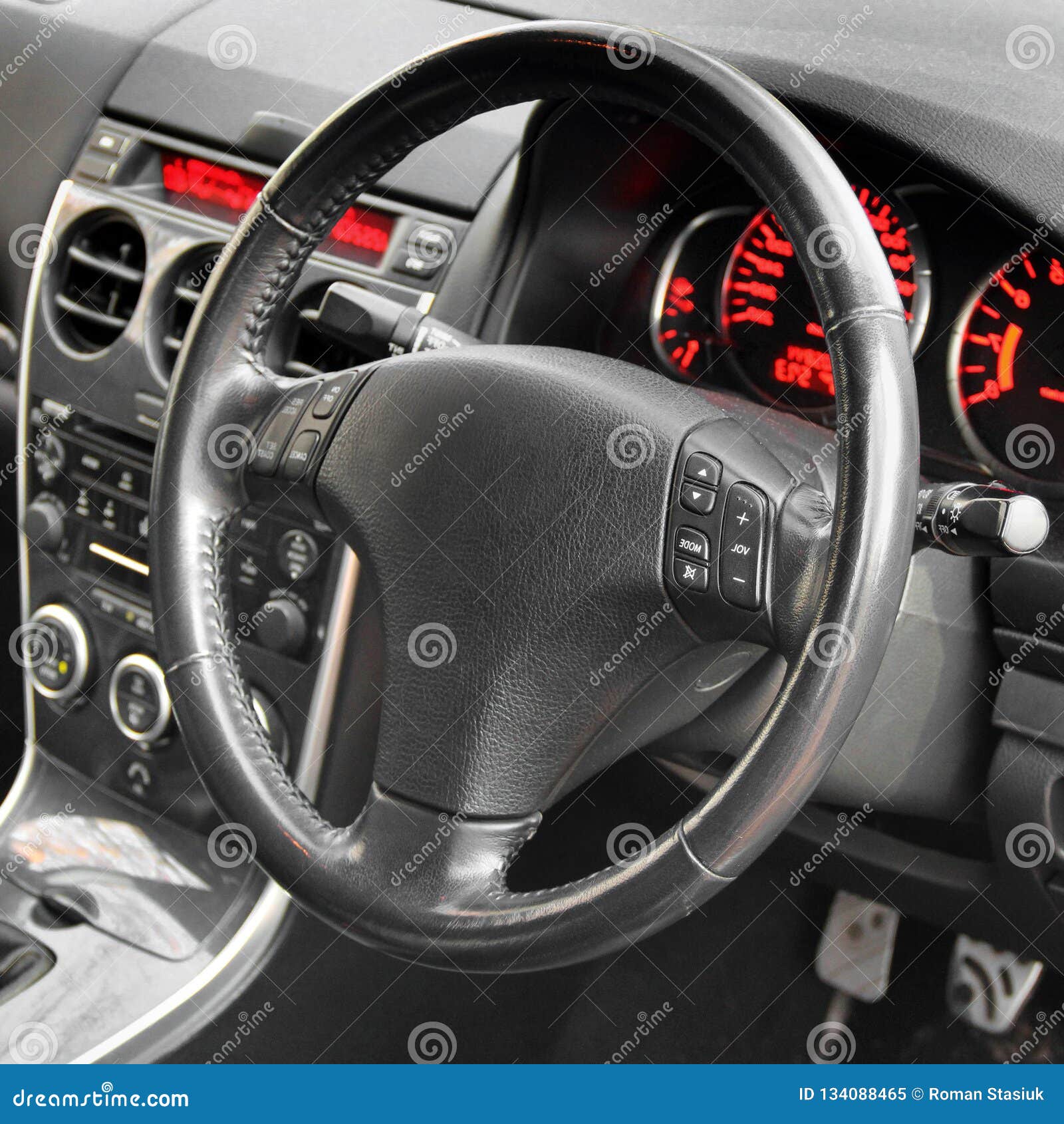 Car Interior Black Leather Interior Stock Image Image Of