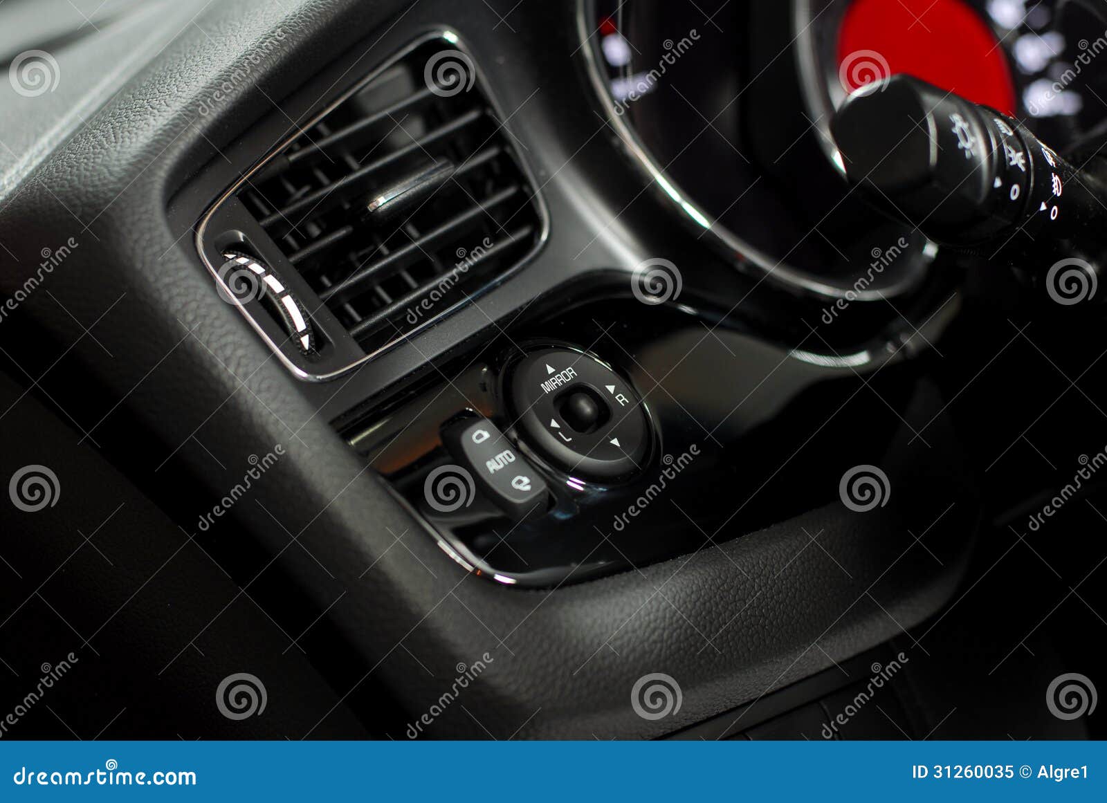Car interior detail stock image. Image of knob, heat - 31260035