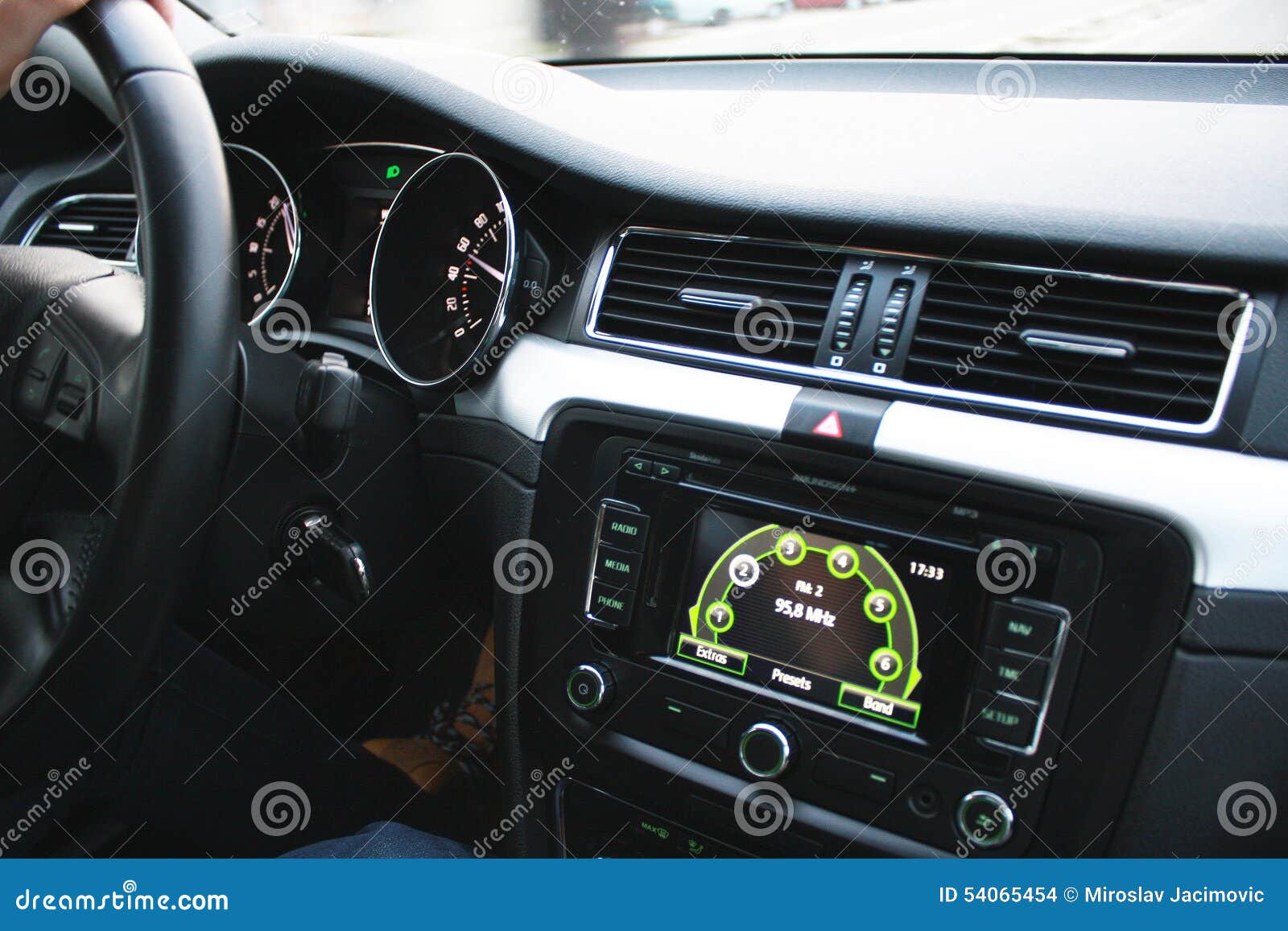 Car Interior With A Large Display Stock Photo Image Of