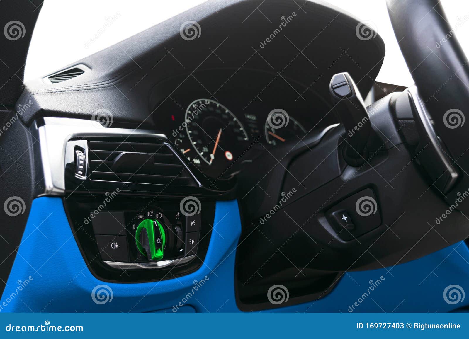 Car Interior with Light Switch. the Light Knob in the Car