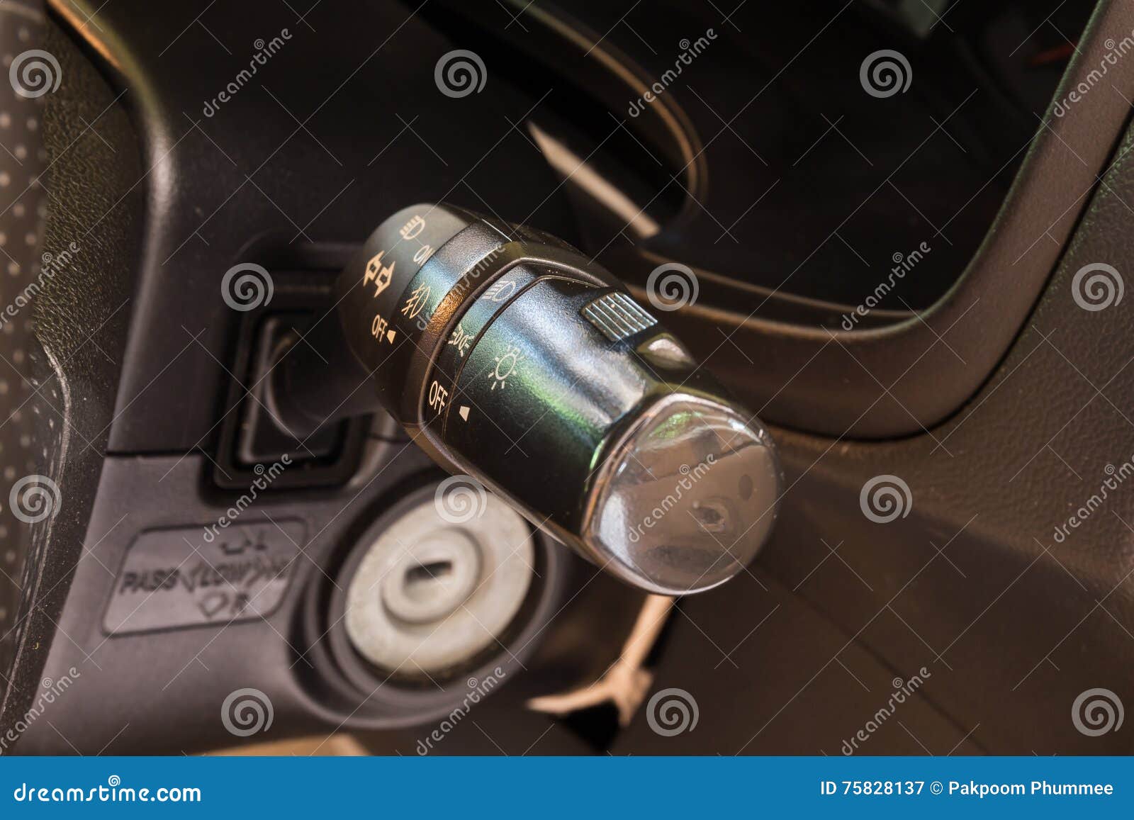 Car Interior Lighting Control Stock Image Image of wheel, switch