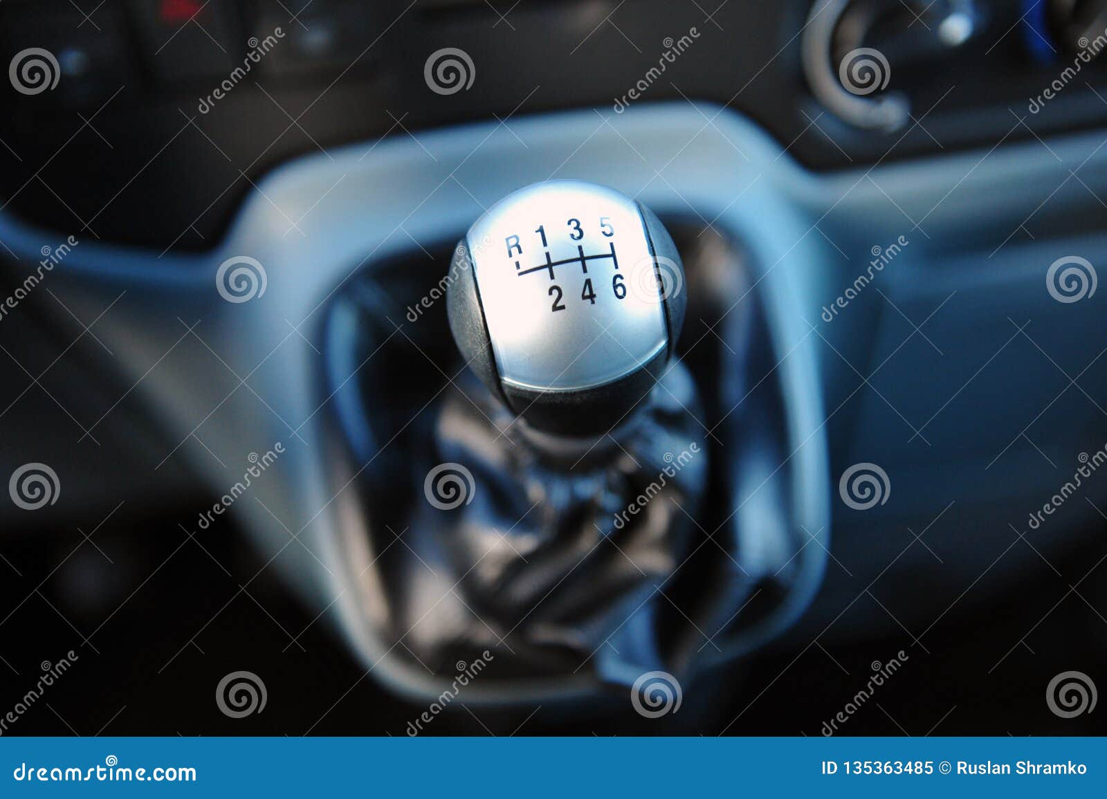 Car Interior Manual Transmission Gear Shift Gray Color