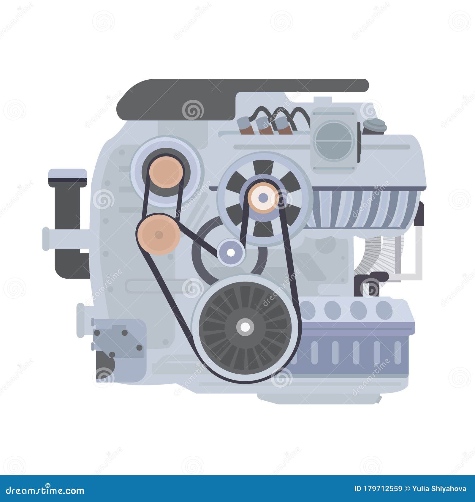 Car Internal Combustion Engine Stock Vector Illustration of graphic