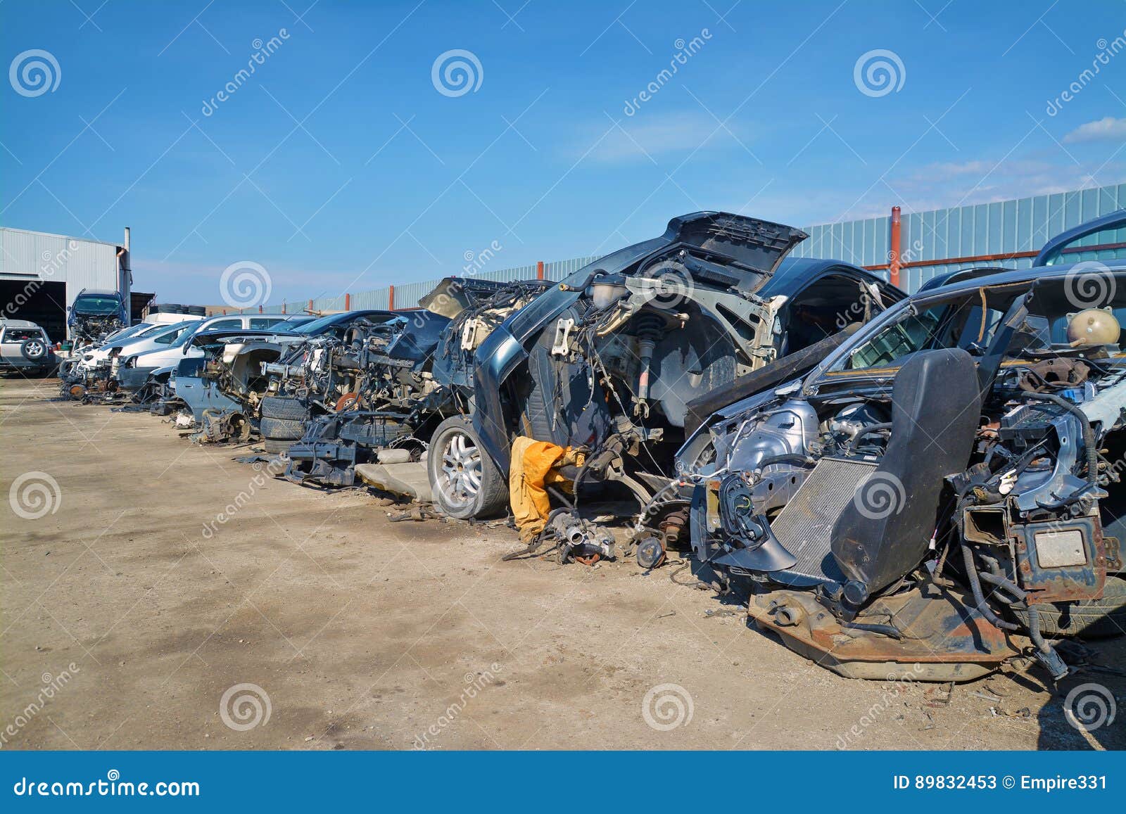 Car junkyard stock image. Image of carwreck, broken, metal 89832453