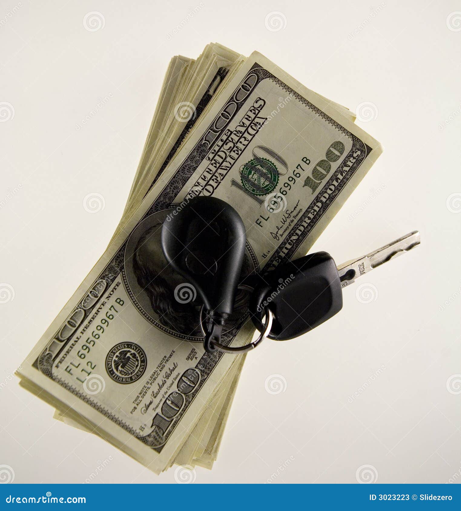 car key and dollars