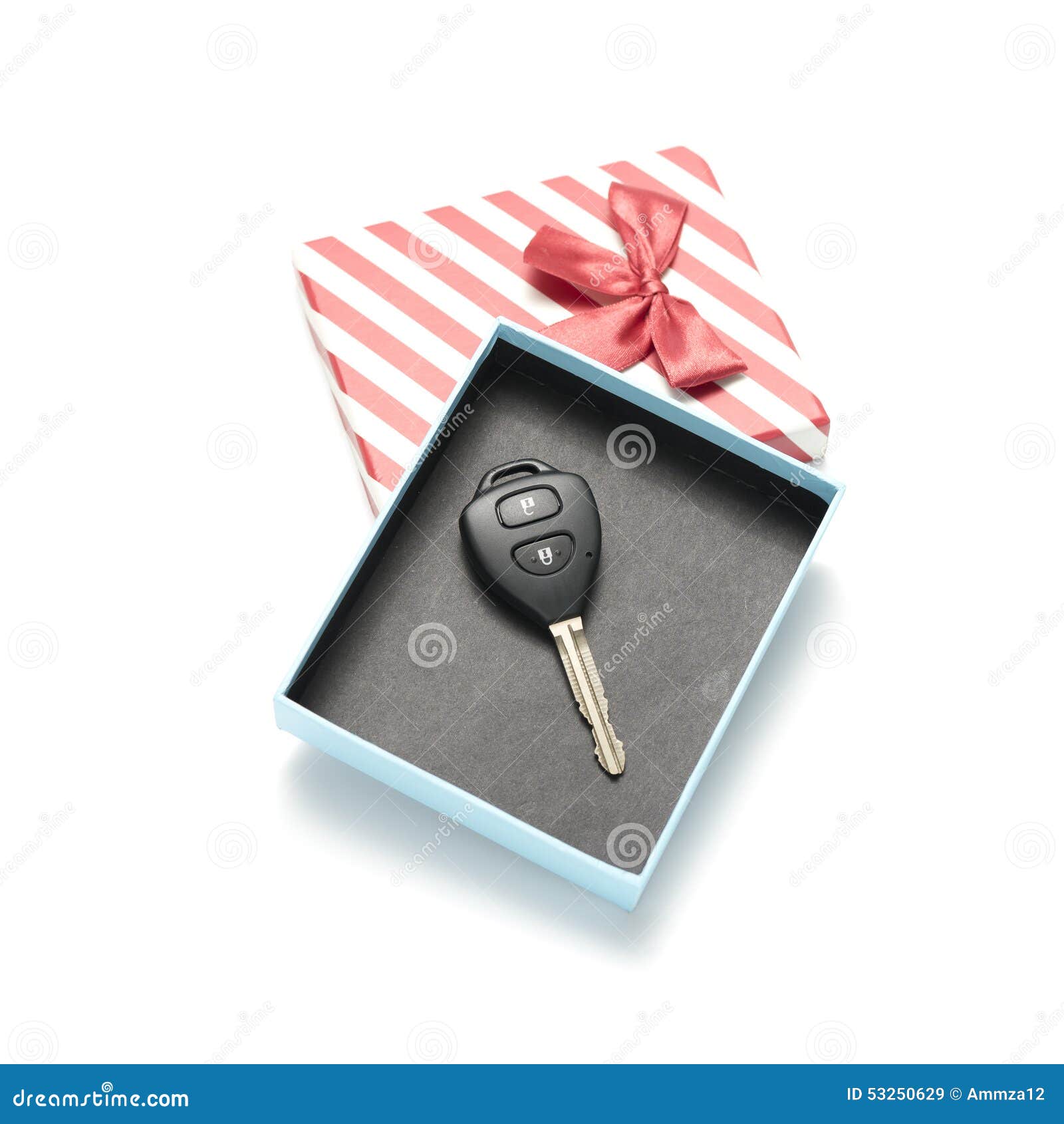 Car key and gift box stock image. Image of valentine 53250629