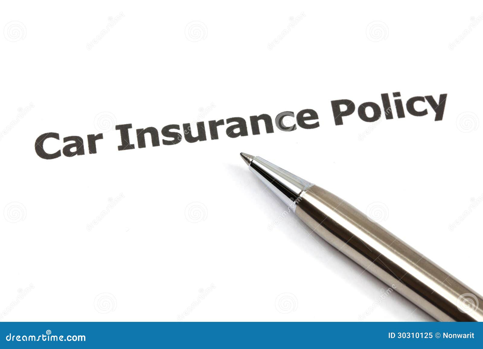 Car Key on an Insurance Policy Stock Image Image of security, control
