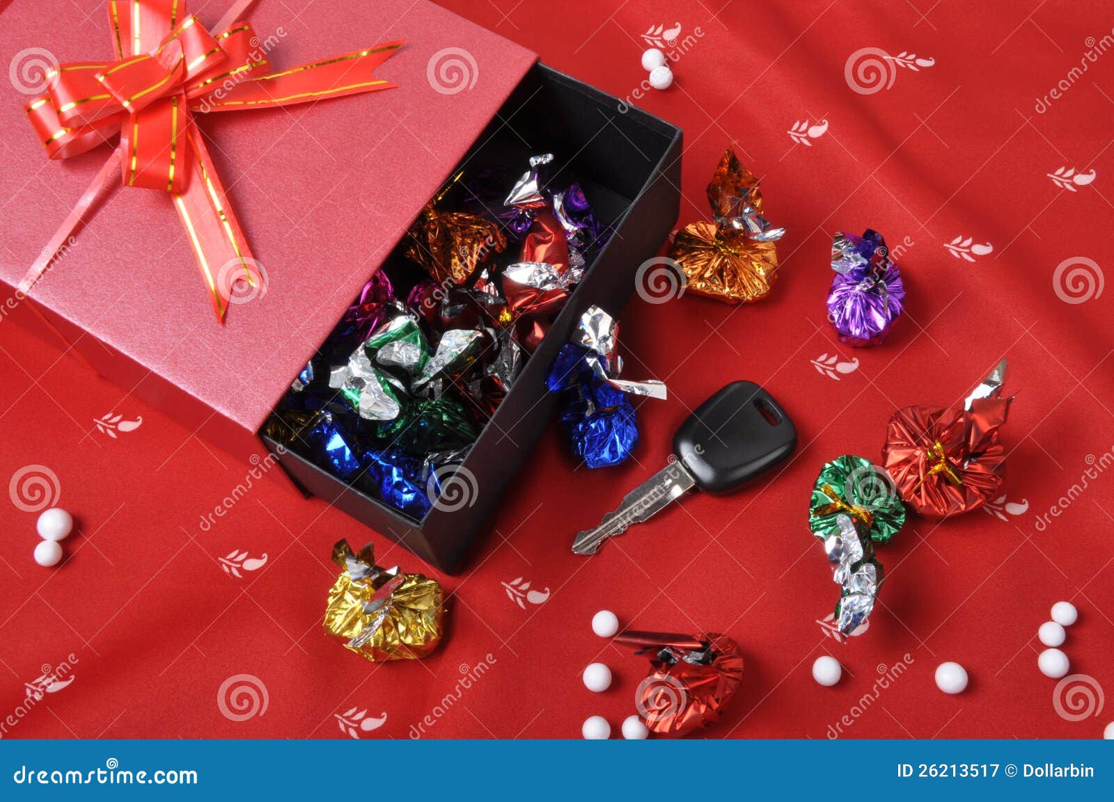 Car Keys Green Car Blue Gift Box Stock Photos Free & RoyaltyFree