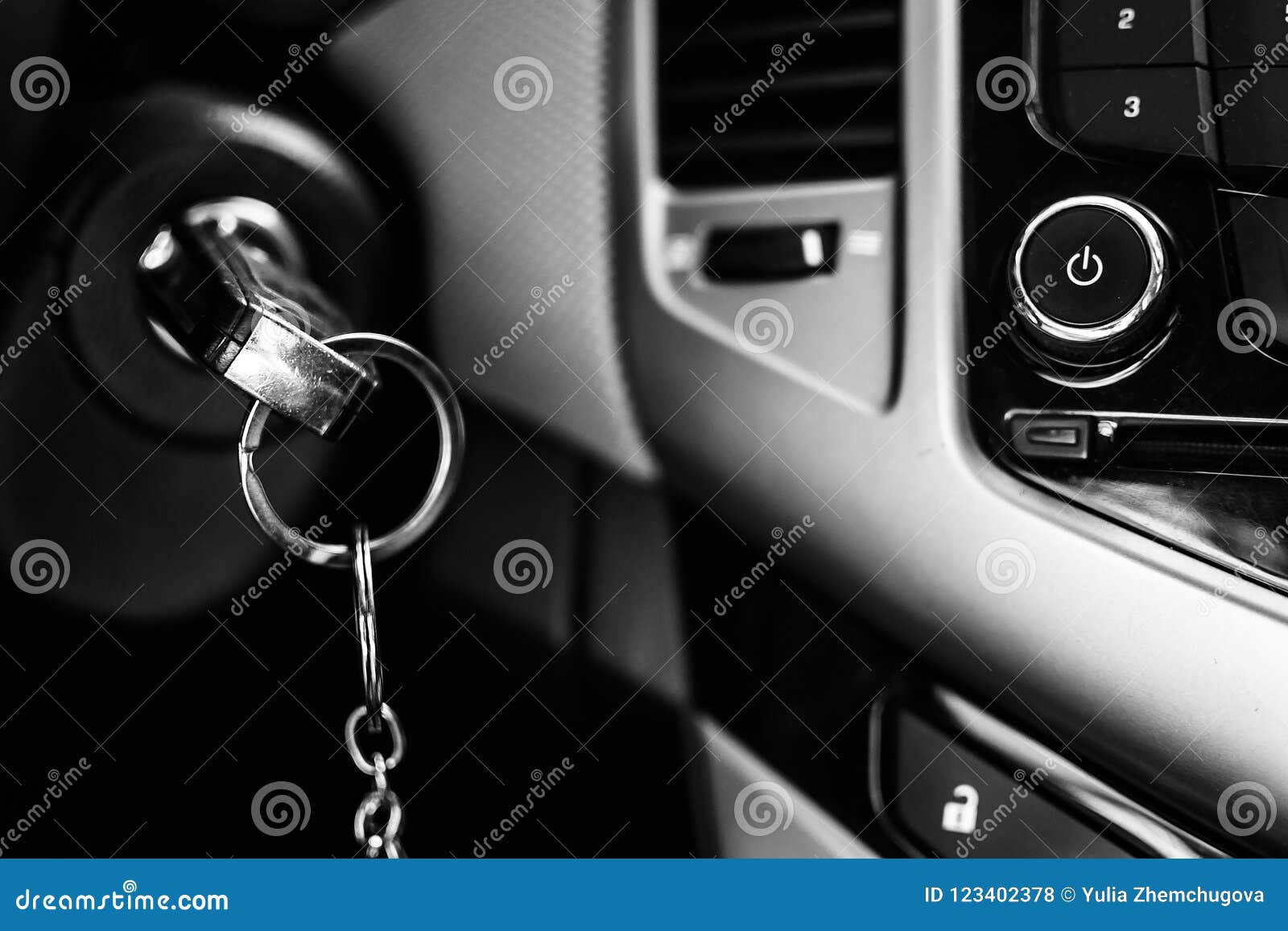 Car keys in the ignition stock photo. Image of ignited 123402378