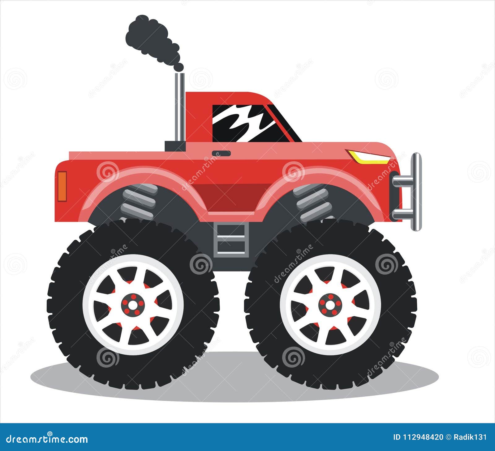 The car on large wheels stock vector. Illustration of allterrain