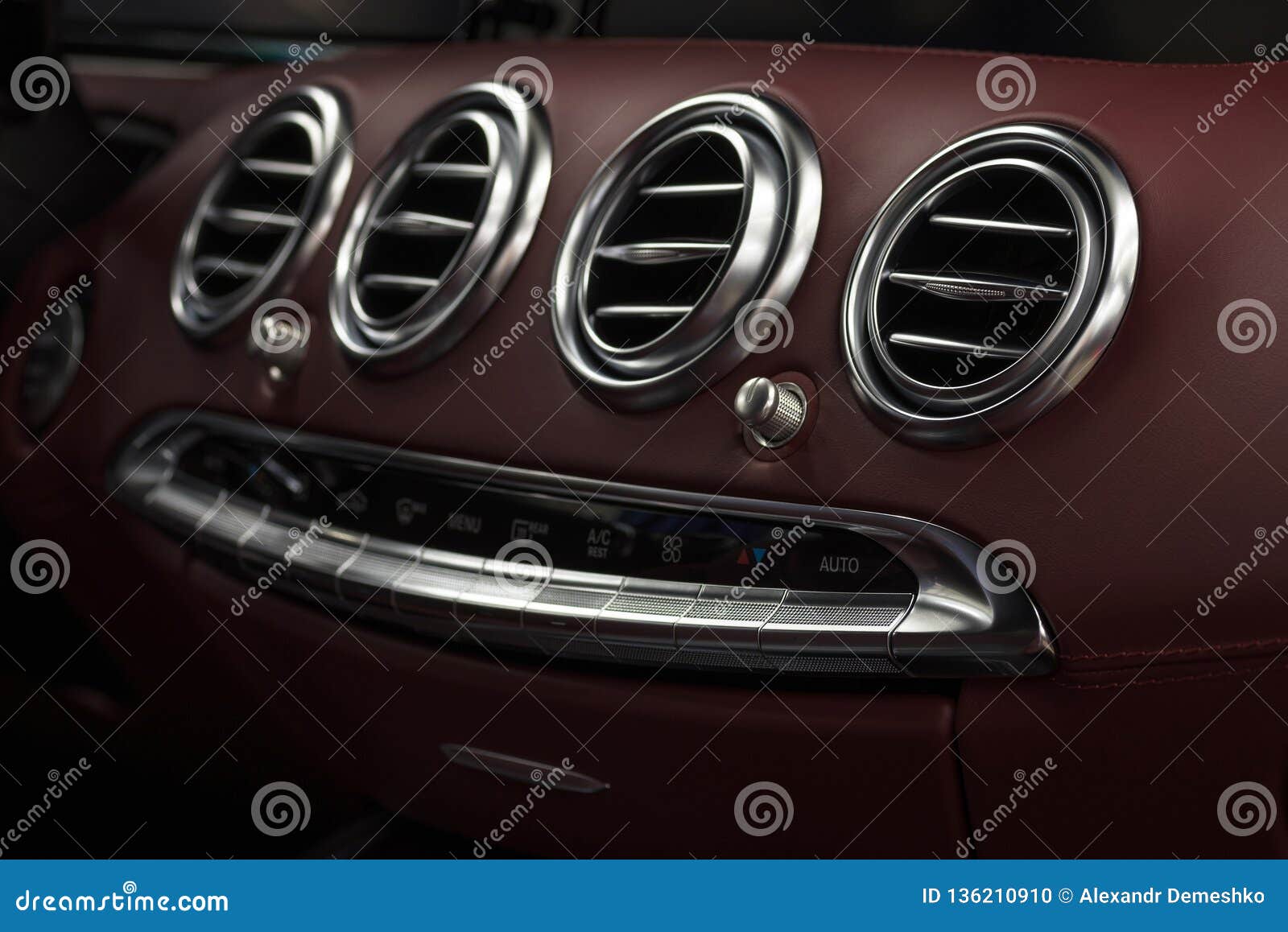 Car leather dashboard. stock photo. Image of interior 136210910