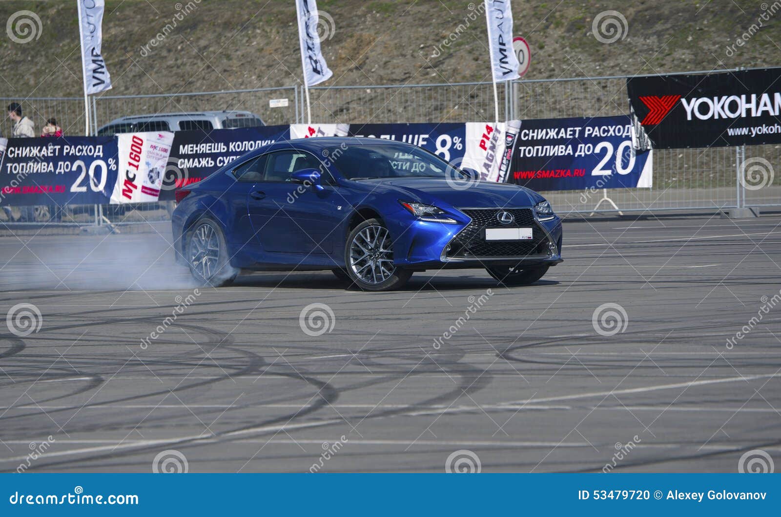 Car Lexus performs drift editorial image. Image of fast 53479720