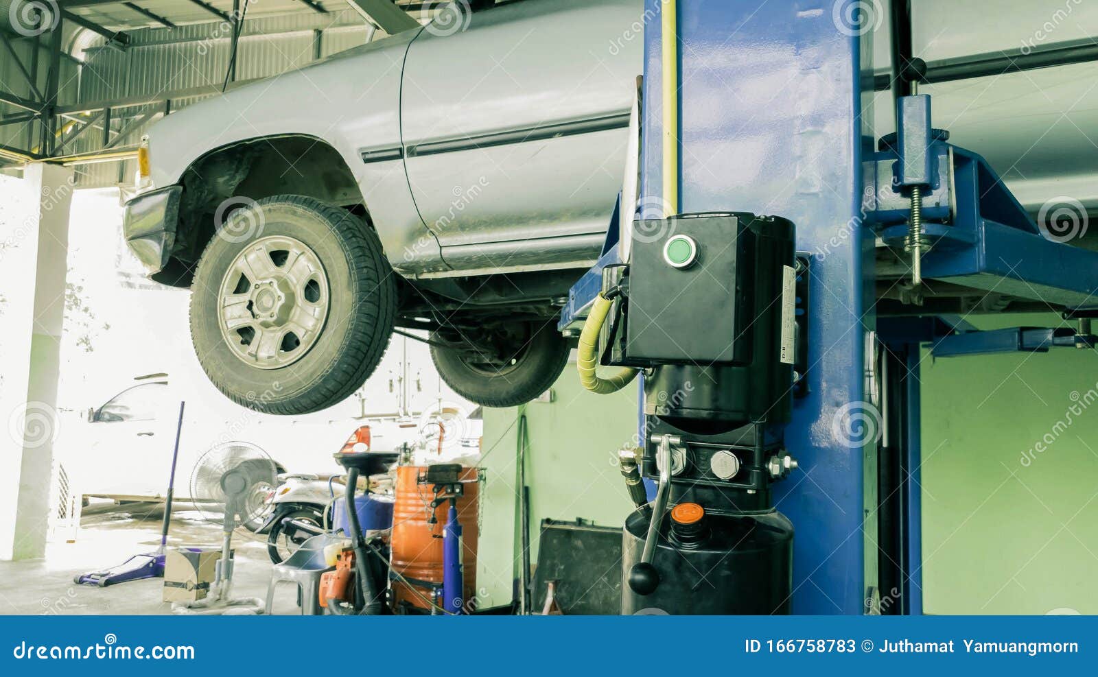 Car Lifting in Auto Industry Machine Service for Fixing Repairs Detail at  Workshop Stock Image - Image of equipment, professional: 166758783