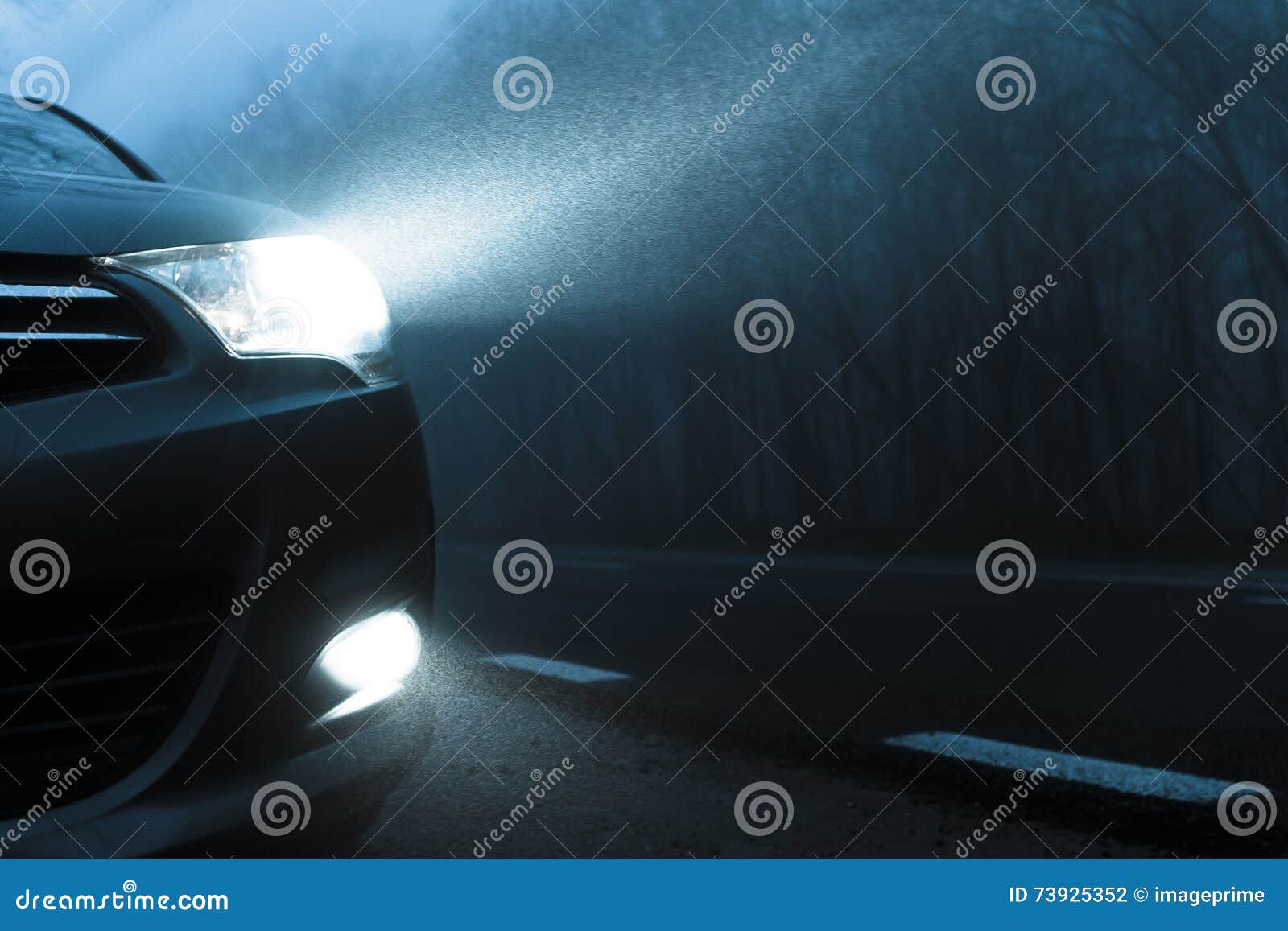 Car Light into the Night stock photo. Image of lighting 73925352