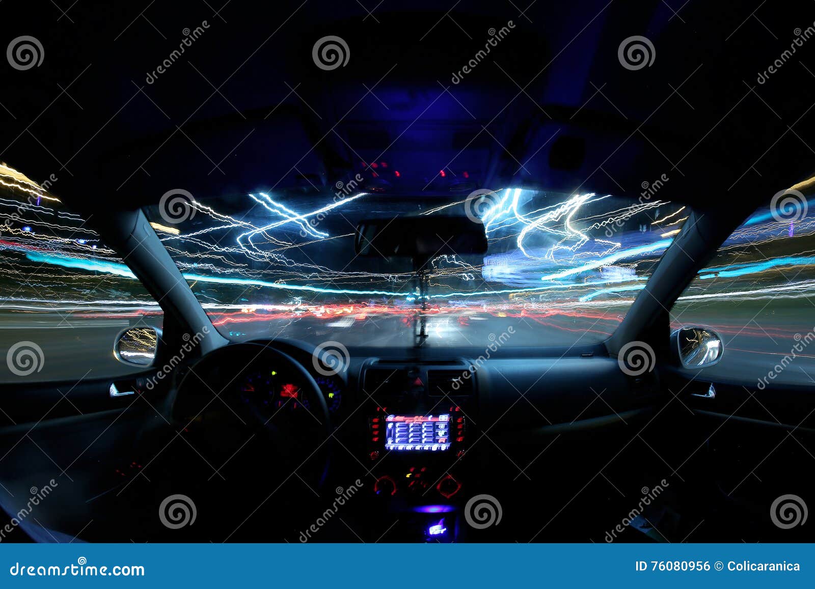 Car Light Trails, Driver Inside Stock Photo Image of commuter, moving