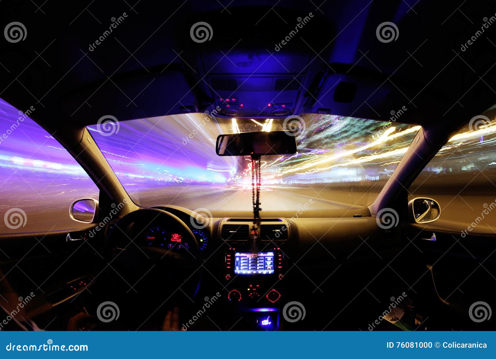 Car Light Trails, Driver Inside Stock Photo Image of commuter, person