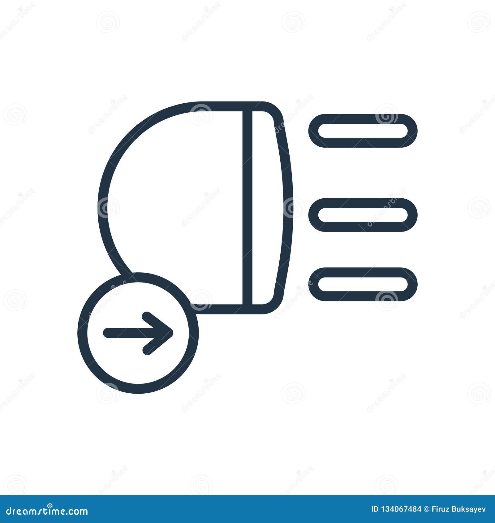 Car Lights Icon Vector Isolated on White Background, Car Lights Sign Stock Vector Illustration