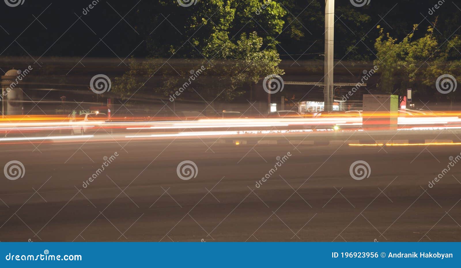 Car Lights in the Night City. Traffic Stock Photo Image of light
