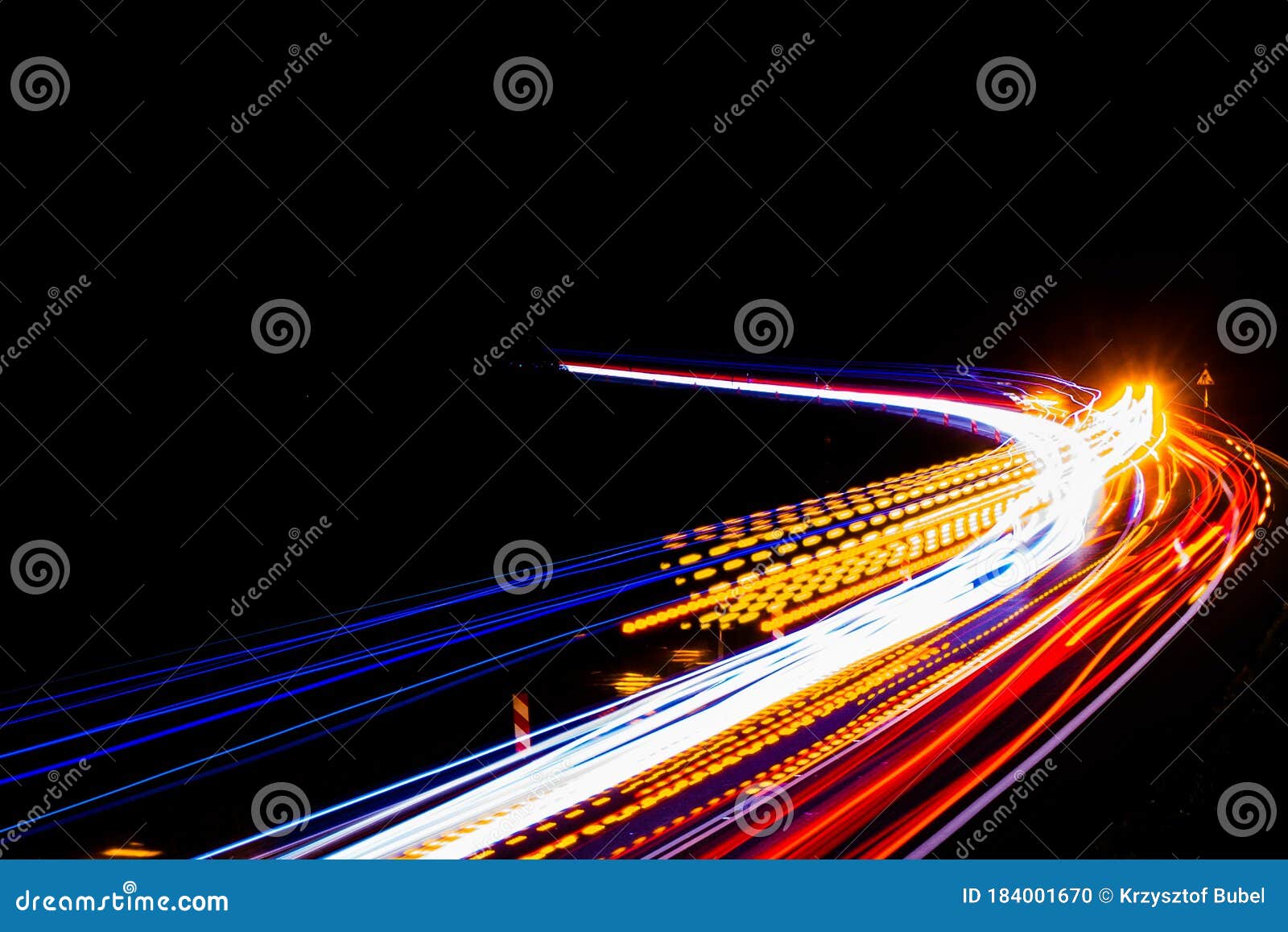 Car Lights at Night on the Road Stock Photo Image of background