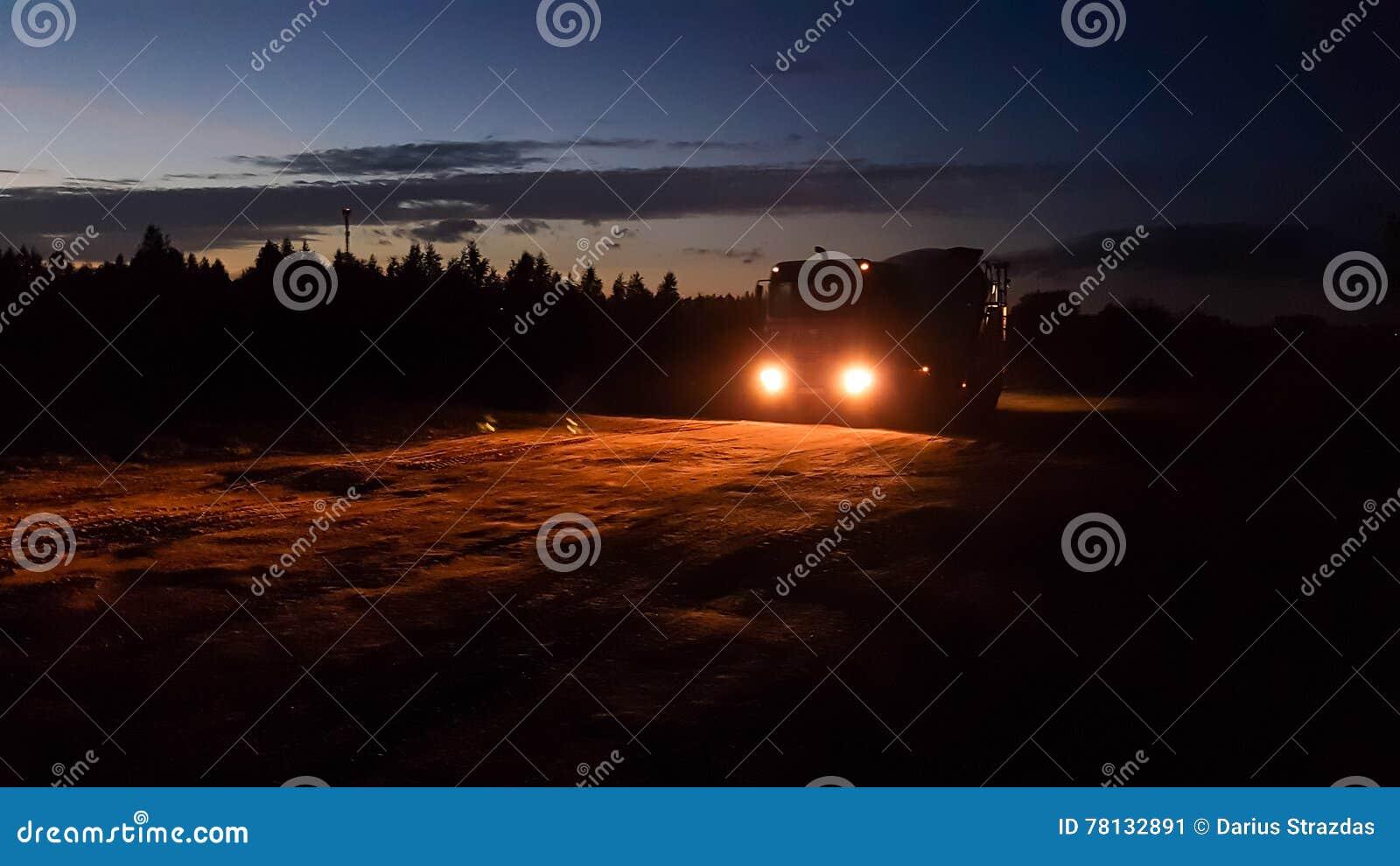Car with Lights, Night Time Stock Image Image of twilight, time 78132891