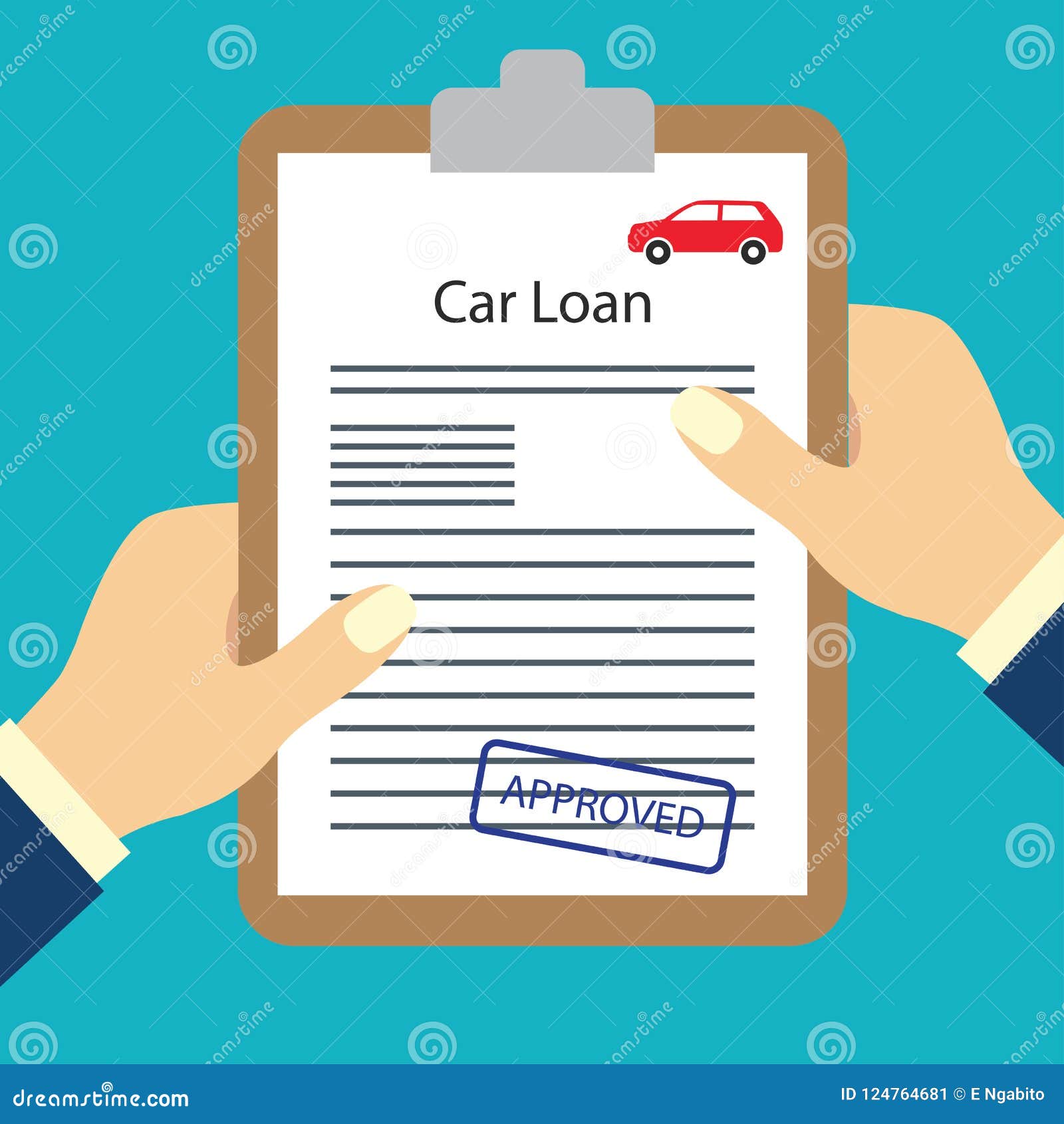 Car Loan Form Approved for Loan Application Concept Stock Vector