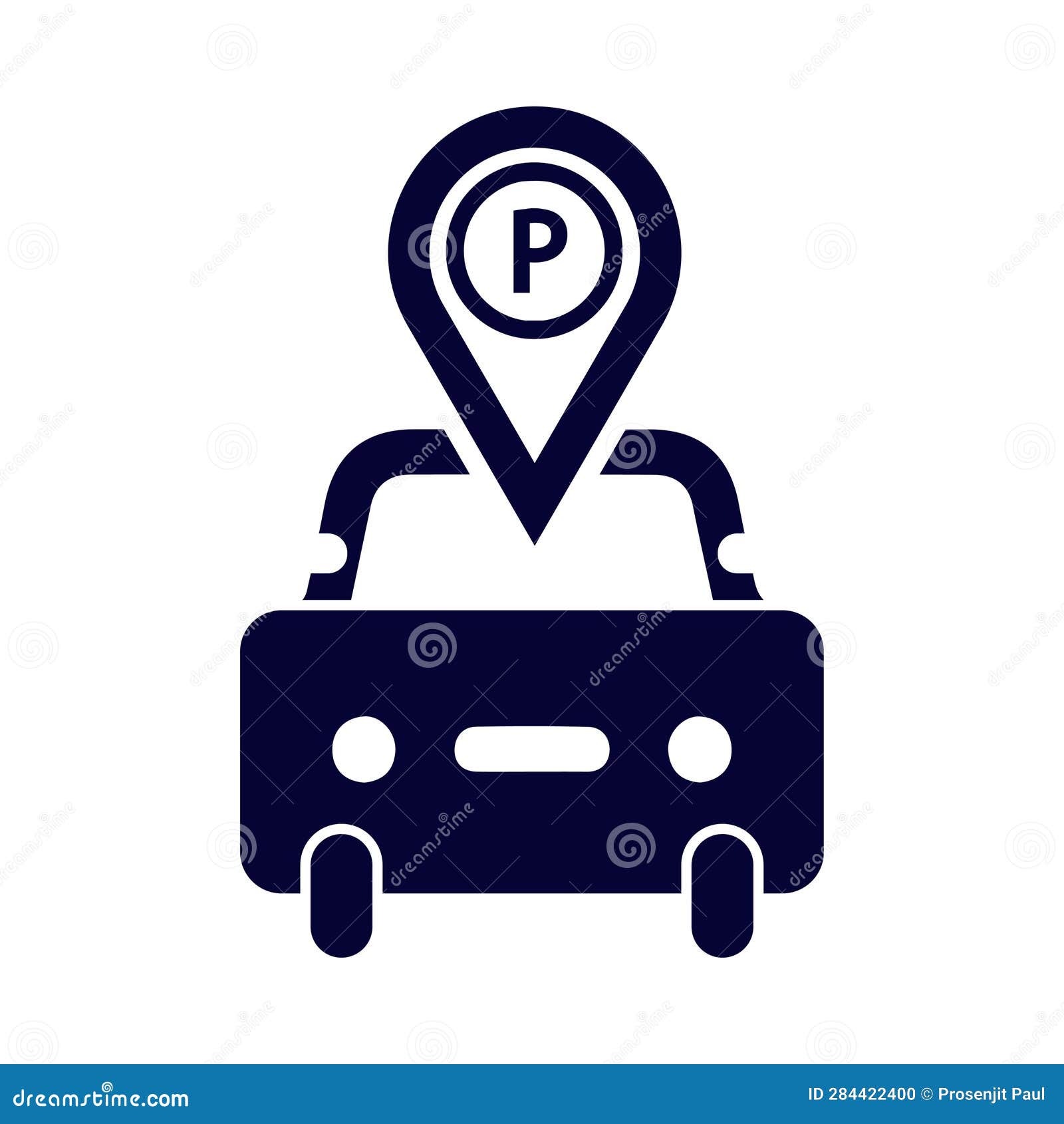Car, Location, Pin, Car Parking Location Pin Icon Stock Vector