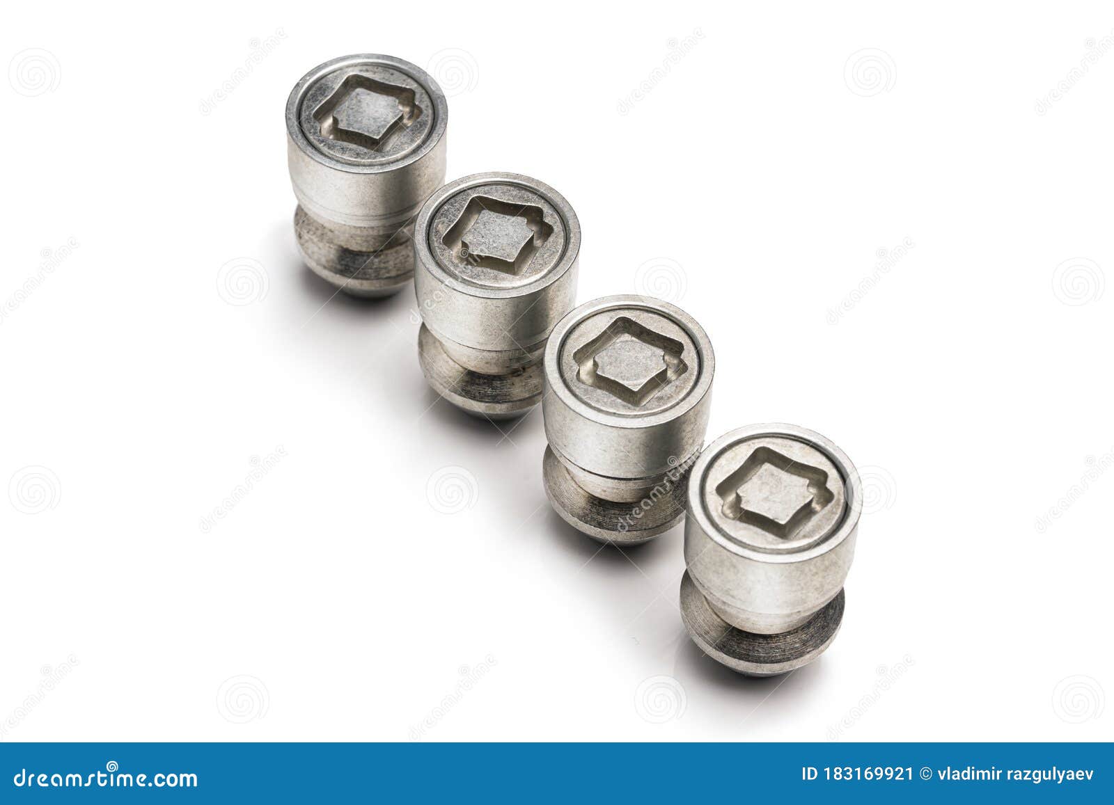 Car Lock Nuts, Wheel Nut that Protect the Wheels from Theft. Closeup