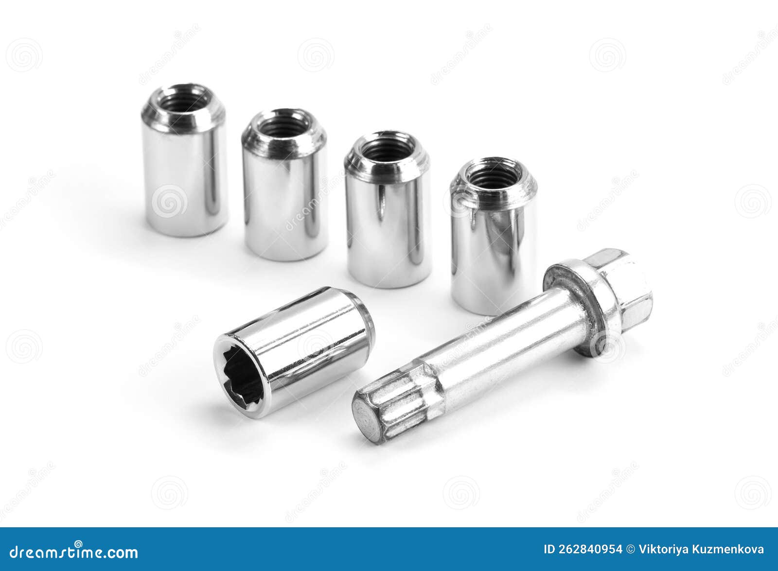 Car Lock Nuts, Wheel Nut that Protect the Wheels from Theft. Closeup of