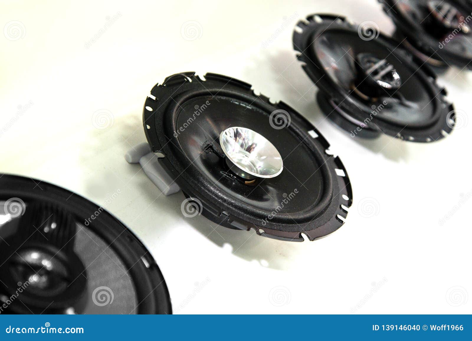 Car Loudspeakers Round, Black in Shop Stock Photo Image of