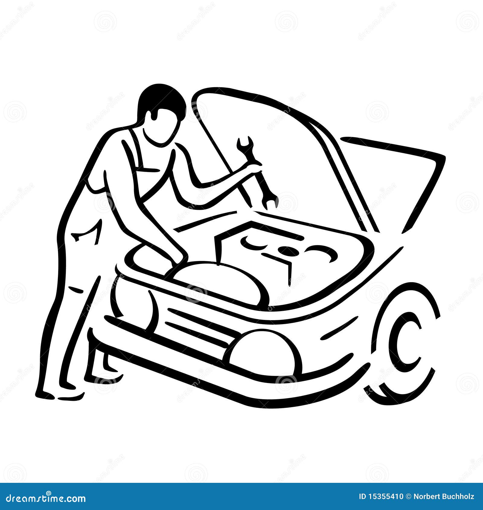 Car mechanic stock vector. Illustration of machine, service - 15355410