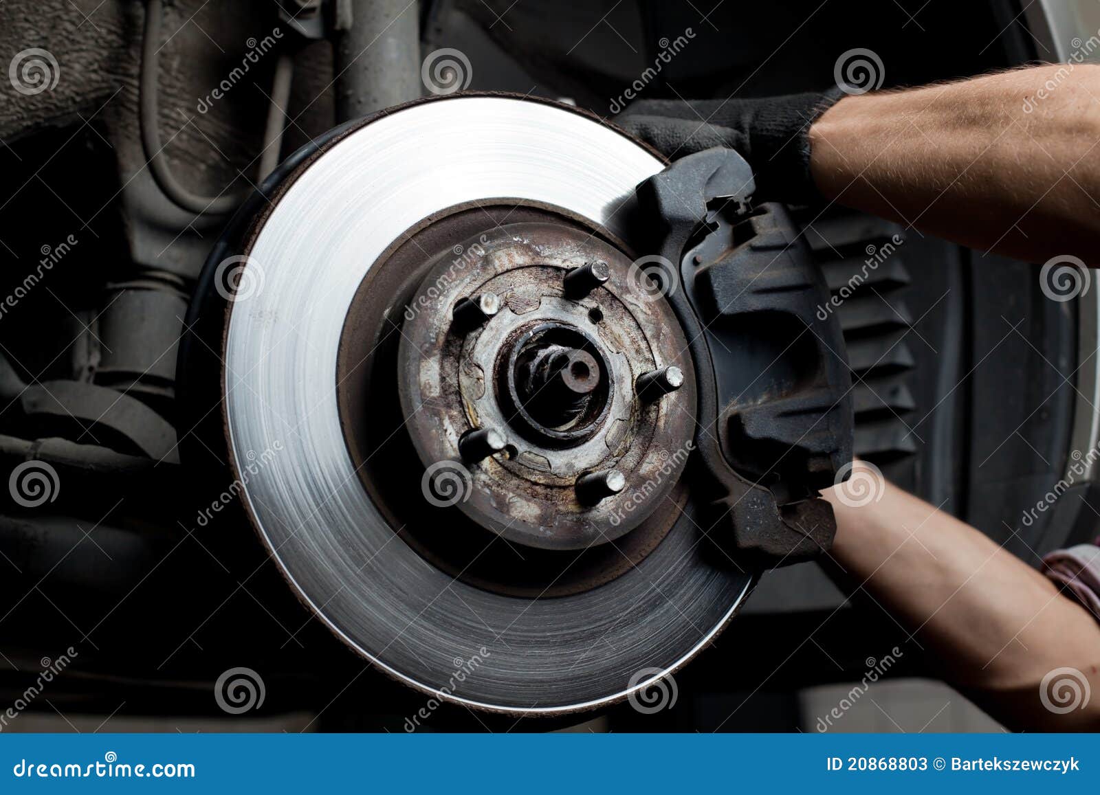 car mechanic repair brake pads