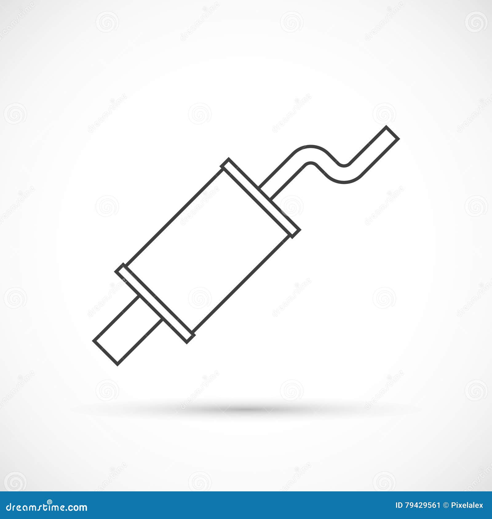 Car Muffler. Vector Illustration. Cartoon Vector