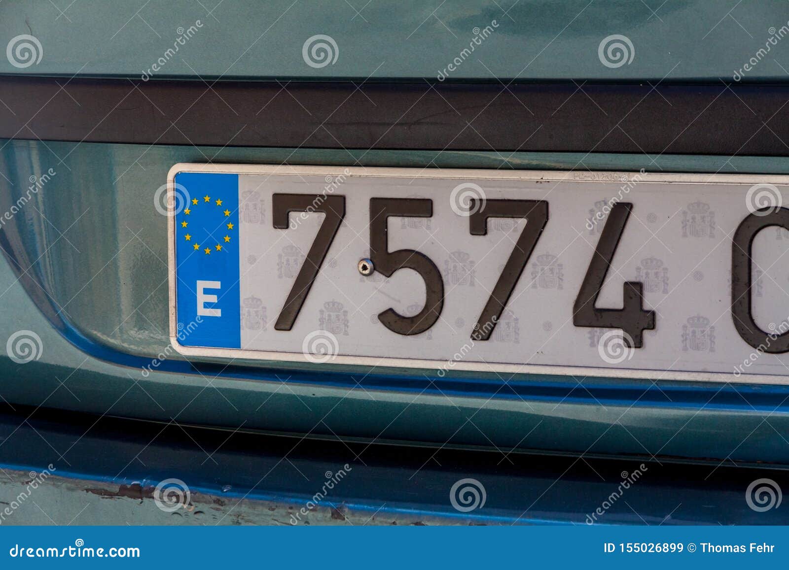A Car Number Plate from Spain Editorial Stock Image - Image of culture,  rearview: 155026899