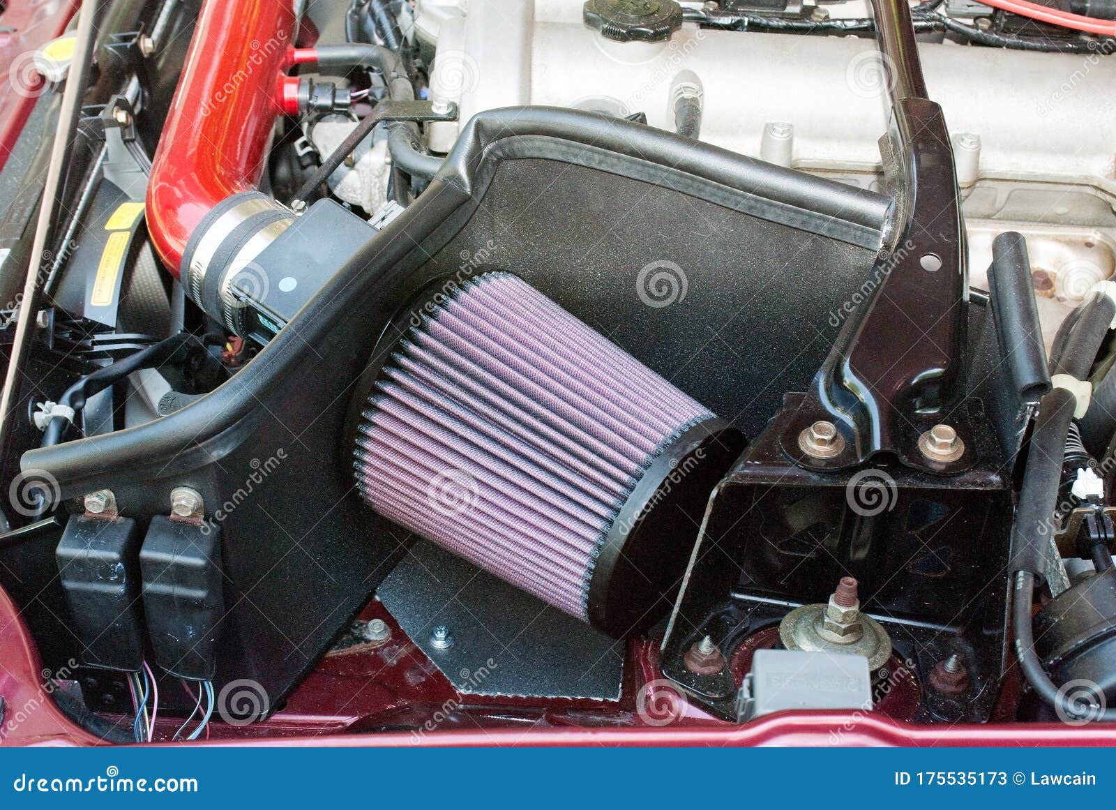 car open air intake filter with diy heat shield