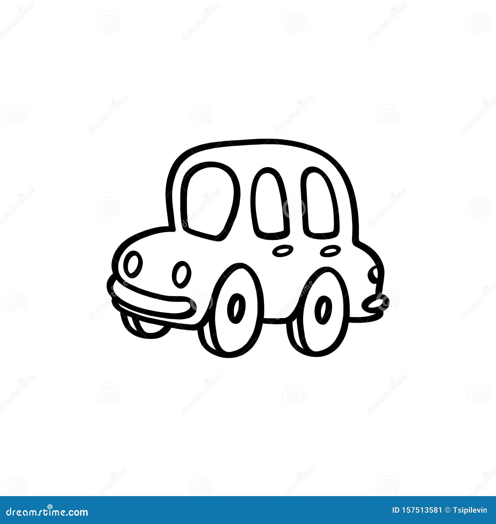 Car Outline Cartoon Style Illustration on White Background Stock  Illustration - Illustration of automotive, wheels: 157513581