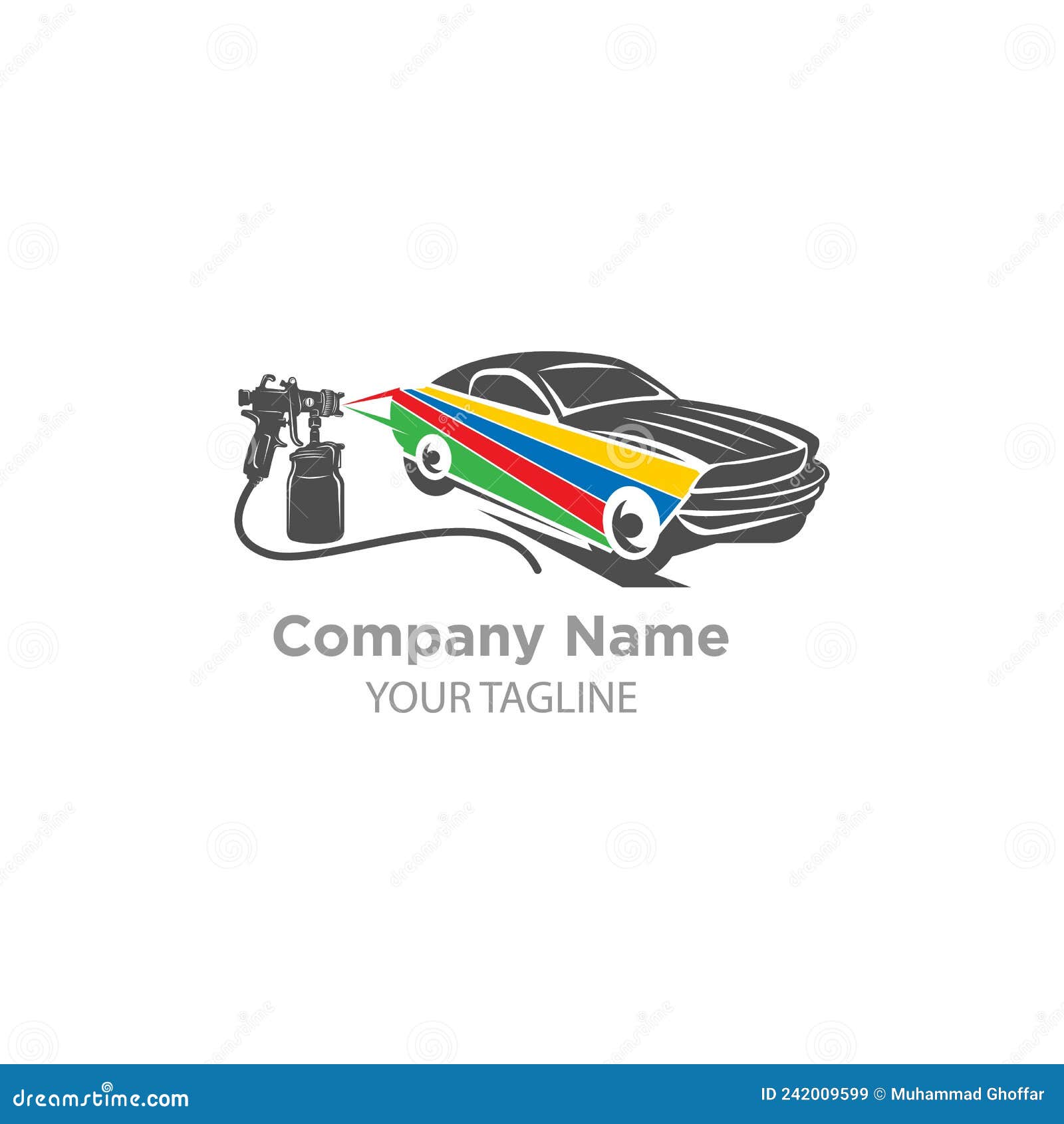Car Painting Logo with Spray Gun and Unique Colorful Vehicle Concept Stock  Vector - Illustration of classic, badge: 242009599
