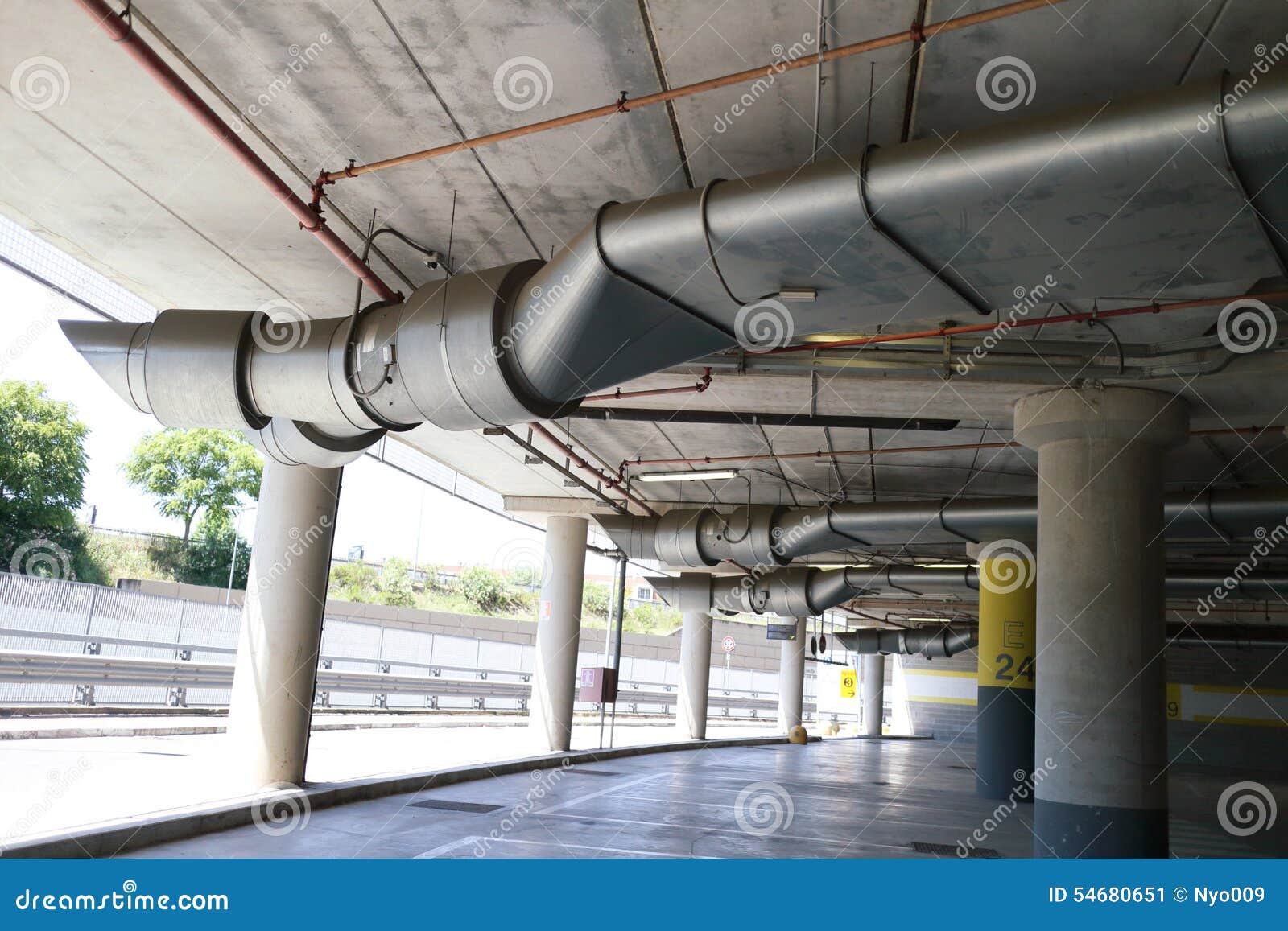 Car park stock image. Image of roof, duct, building, engineering 54680651