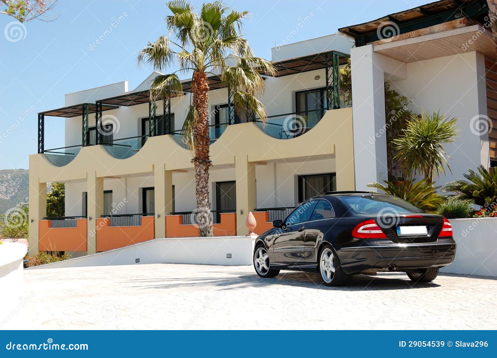 The Car Parked Near Modern Luxury Hotel Stock Image Image of luxurious, summer 29054539