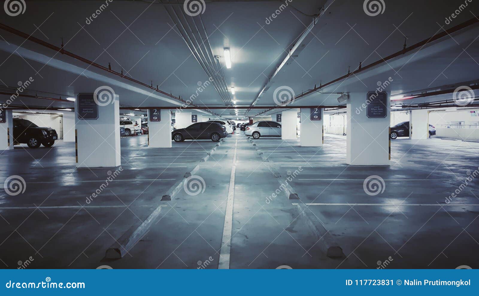 Car Parking Bar in the Area in Department Store Stock Image - Image of