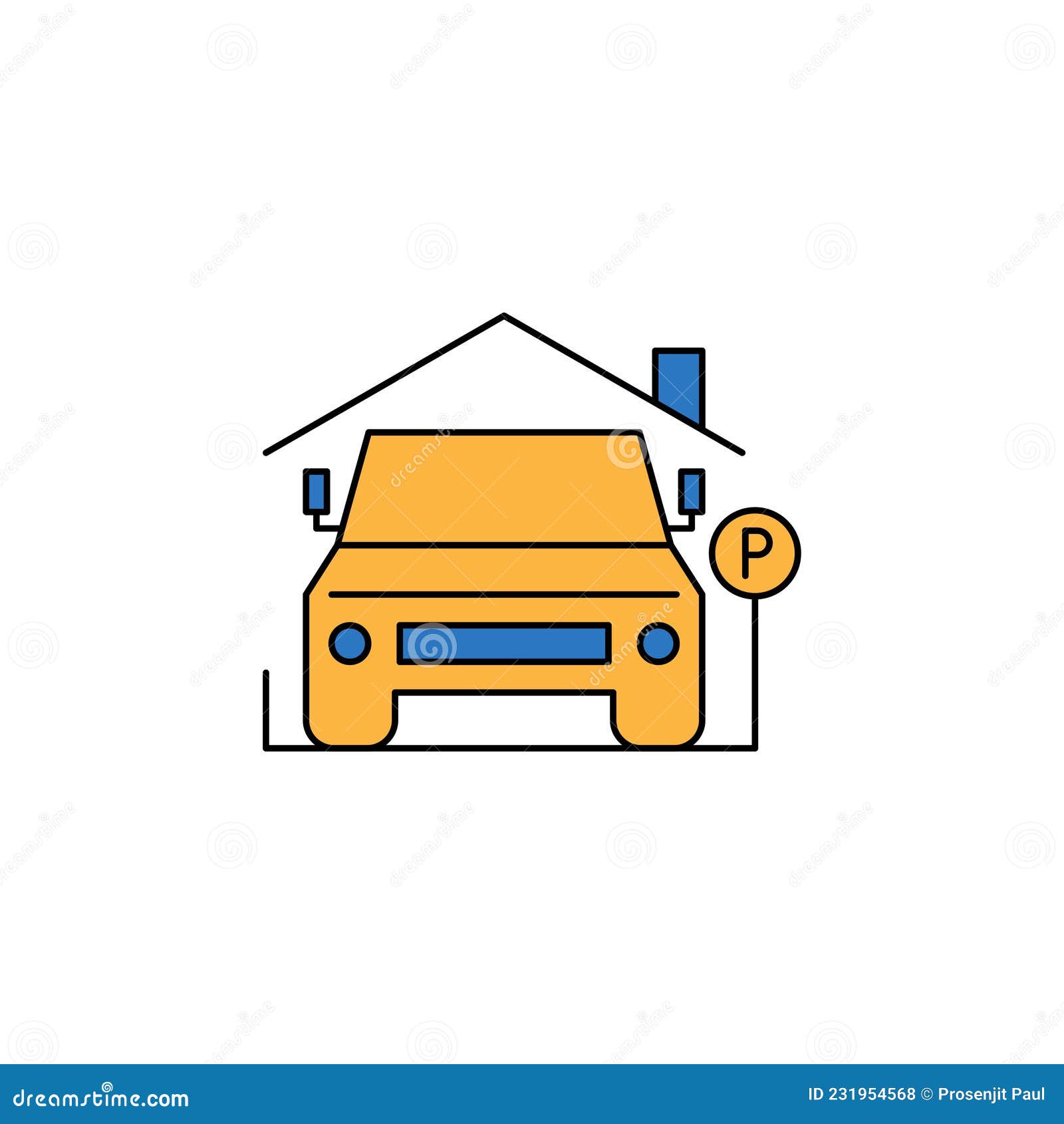 Car Parking Garage Icon Vector Stock Vector Illustration of building