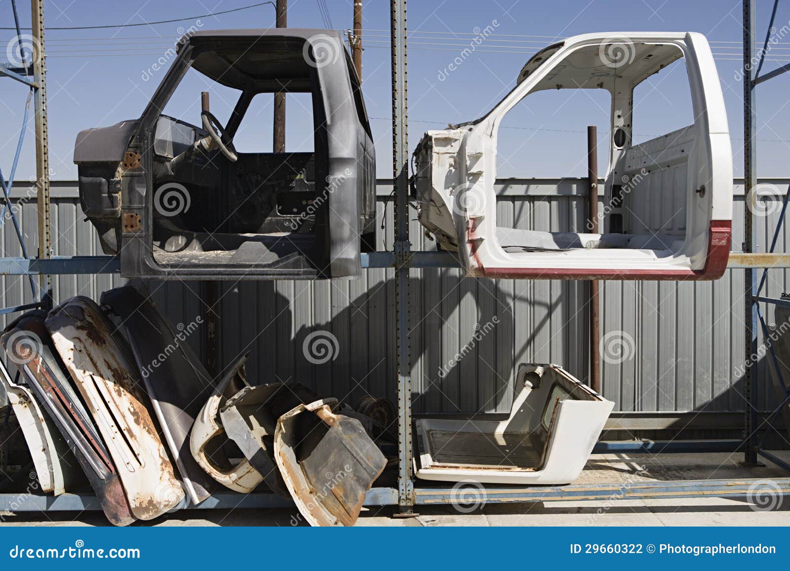 Car Parts in Junkyard stock photo. Image of broken, crash 29660322