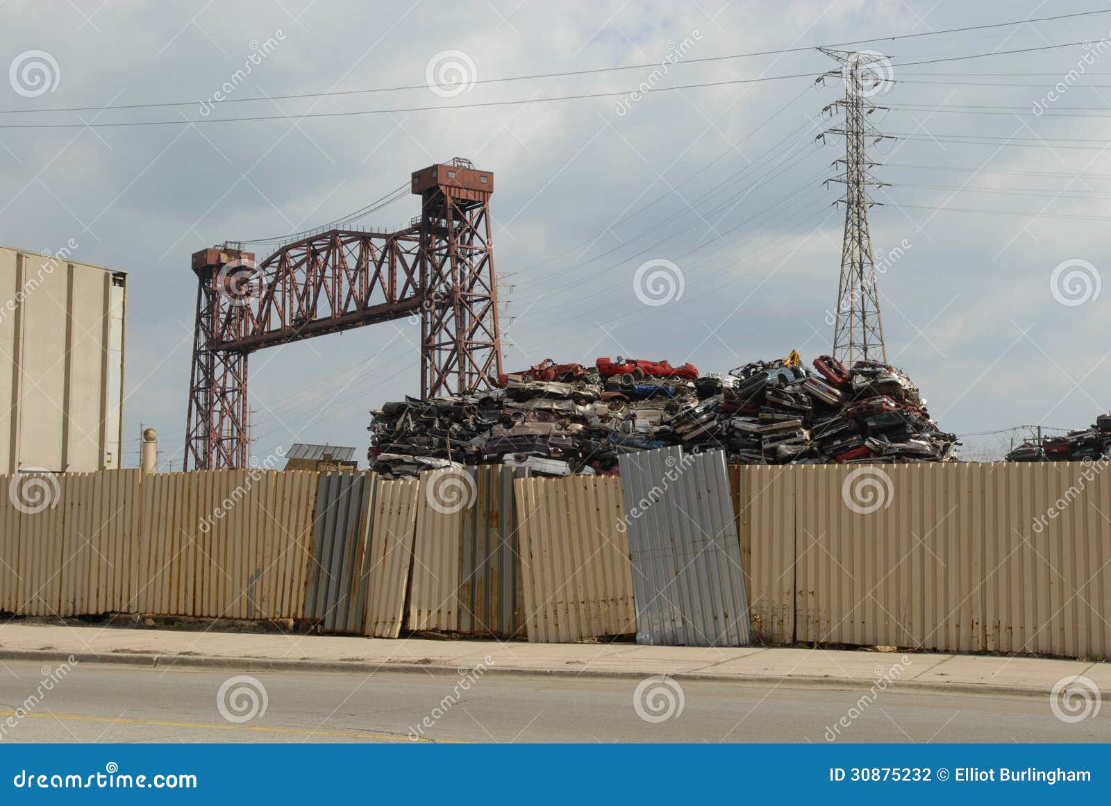 Car Parts Scrap Yard in South Side of Chicago Stock Photo Image of