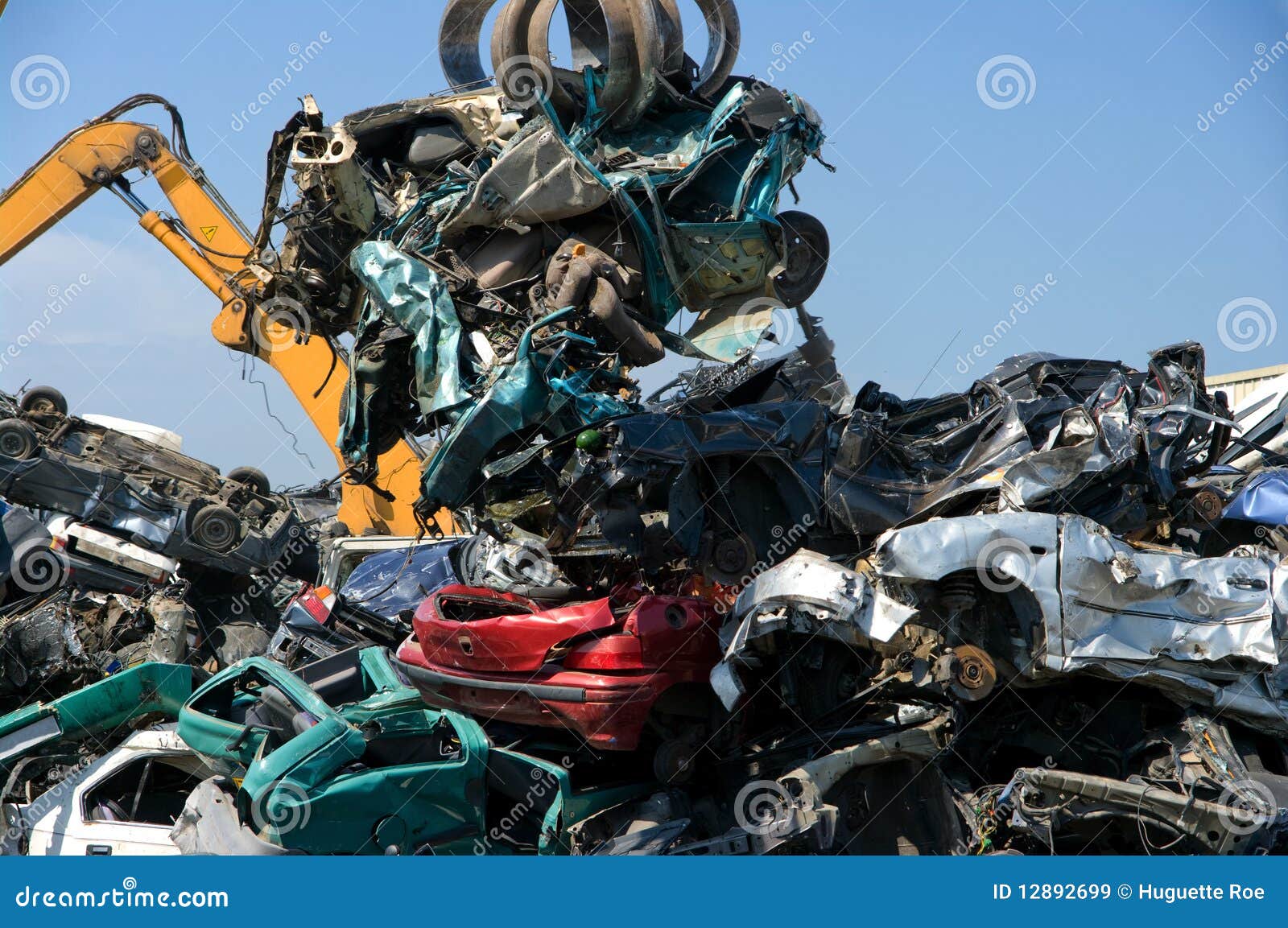Car pile recycling stock image. Image of industrial, engines 12892699