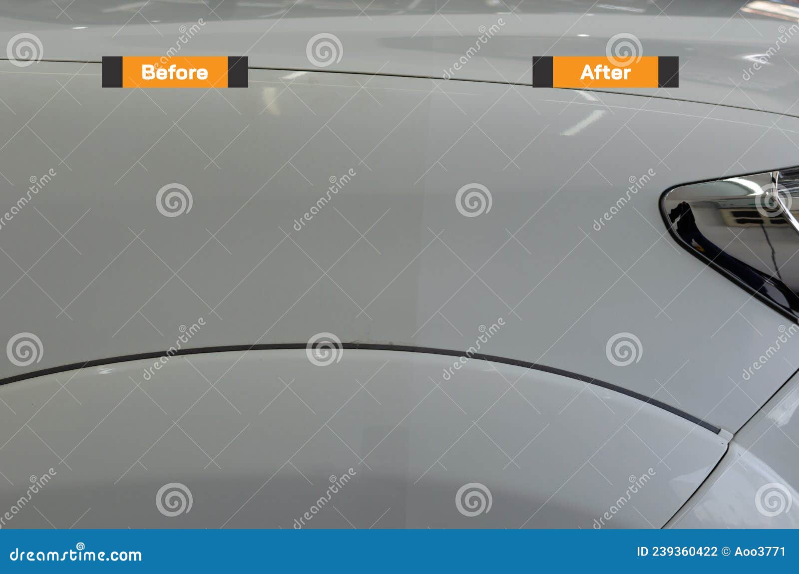 Before and after Car Polishing Process Process. Car Detailing Stock Photo Image of comparison