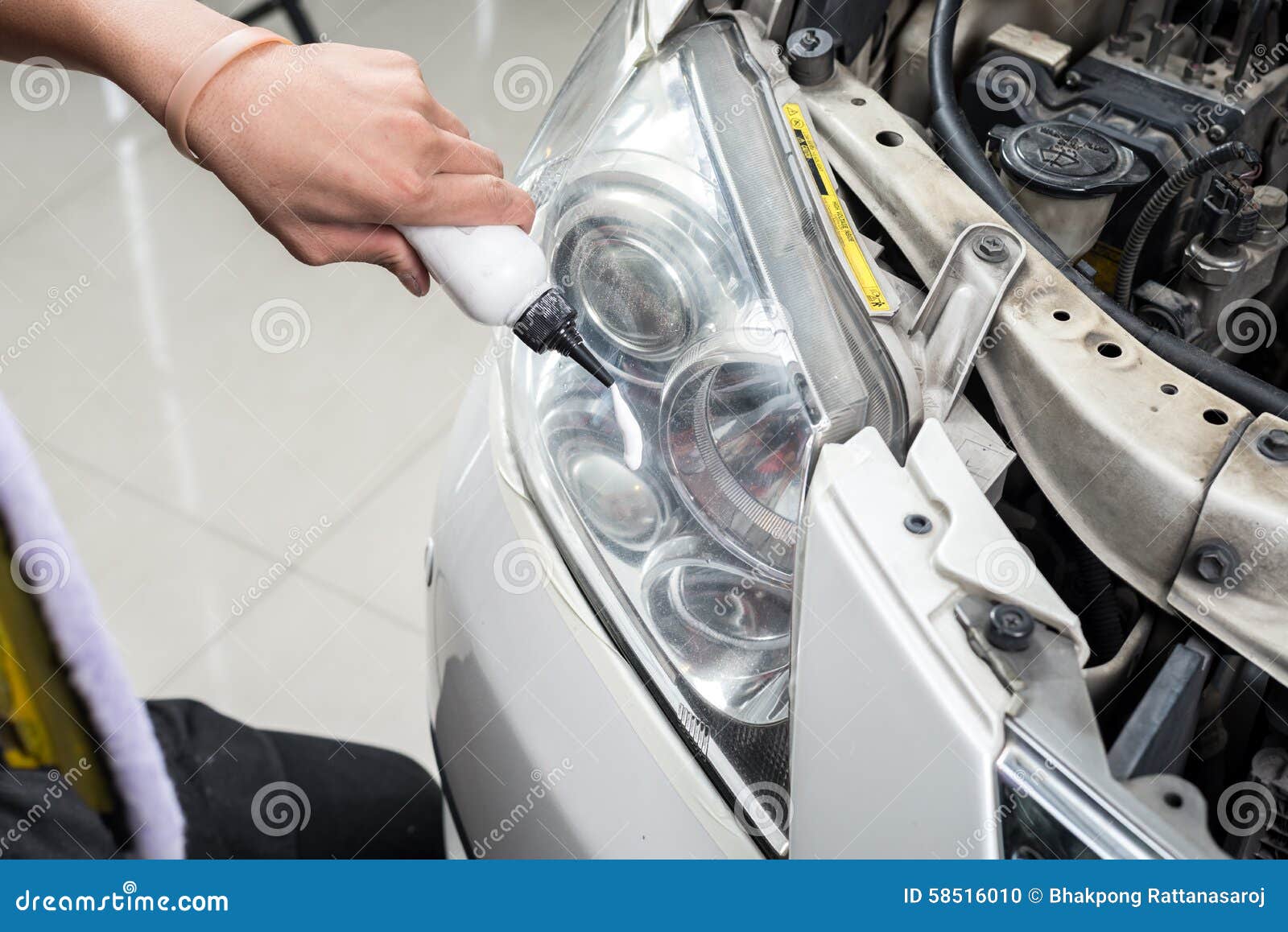 Car polishing series stock photo. Image of repair, headlights 58516010